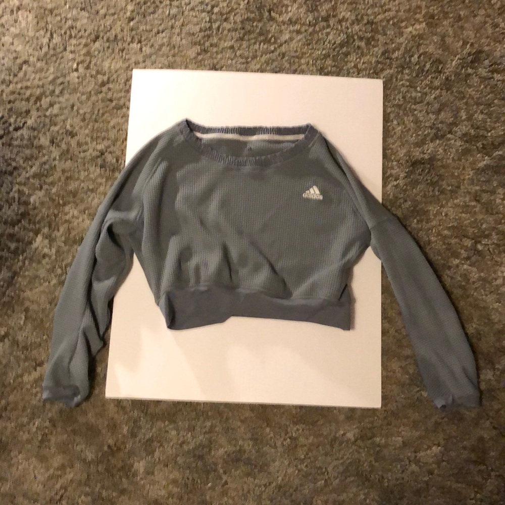 Womens Adidas Grey Cropped Sweatshirt